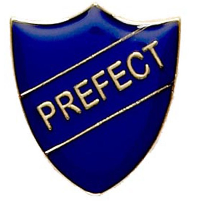 PREFECT SHIELD BADGE - 4 COLOURS - 22MM X 25MM